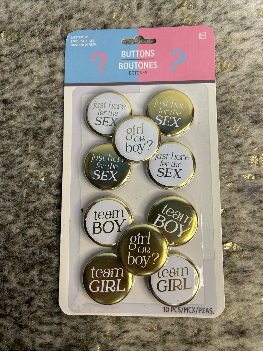 5 for $25🔥Baby Shower Buttons- Set of 10- New - Picture 1 of 2
